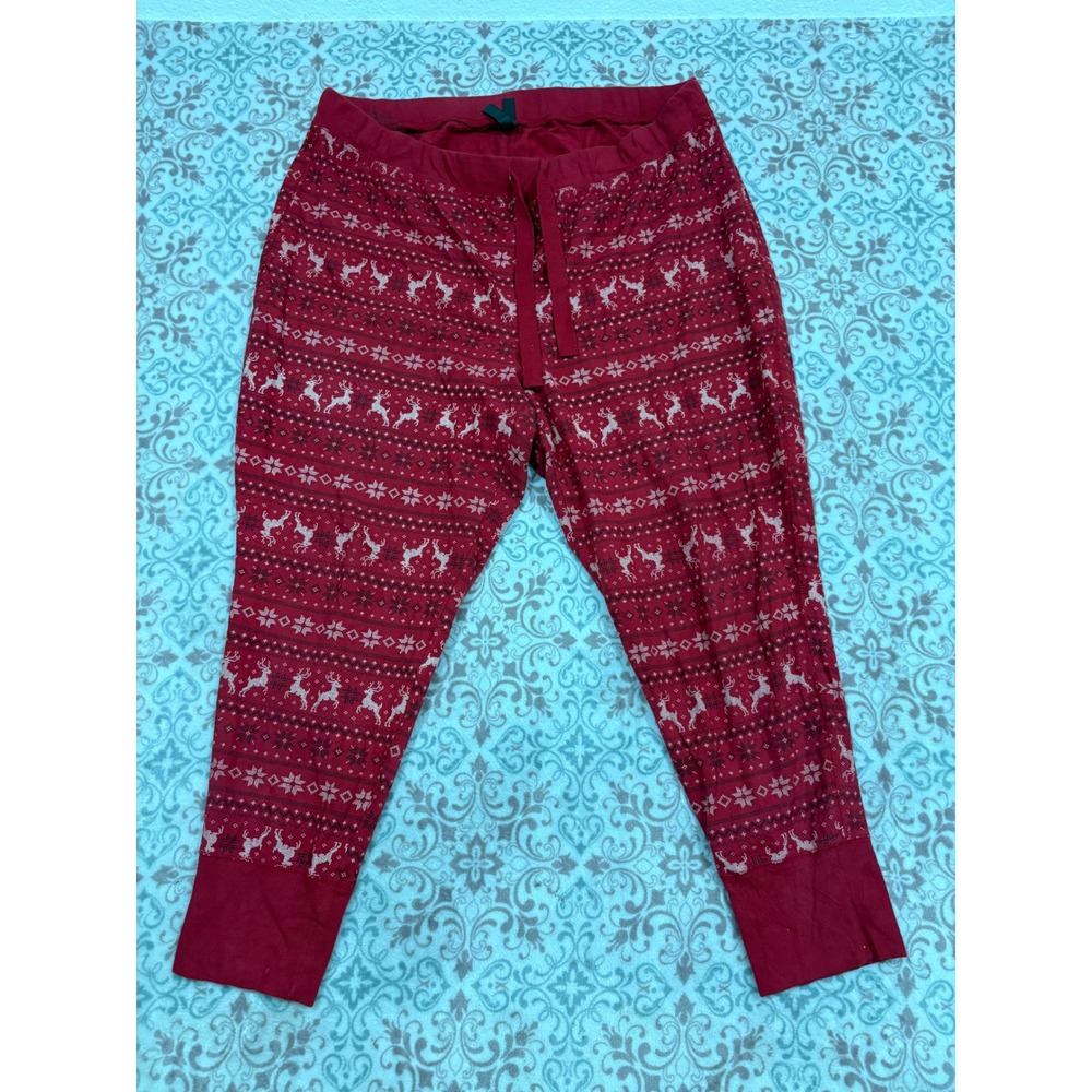 Torrid Sleep Red Fair Isle Reindeer Pajama Jogger Pants Plus Size 3 3X Holiday